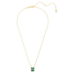 Matrix pendant Rectangular cut, Green, Gold-tone plated