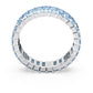 Matrix ring Baguette cut, Blue, Rhodium plated