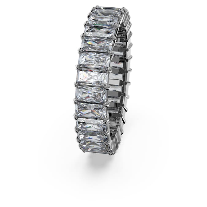 Matrix ring Baguette cut, Gray, Ruthenium plated