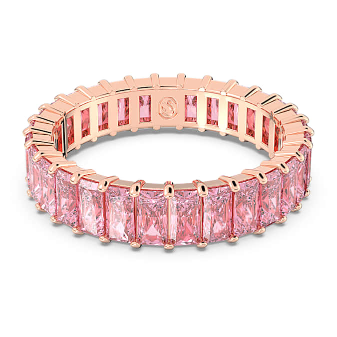 Matrix ring Baguette cut, Pink, Rose gold-tone plated