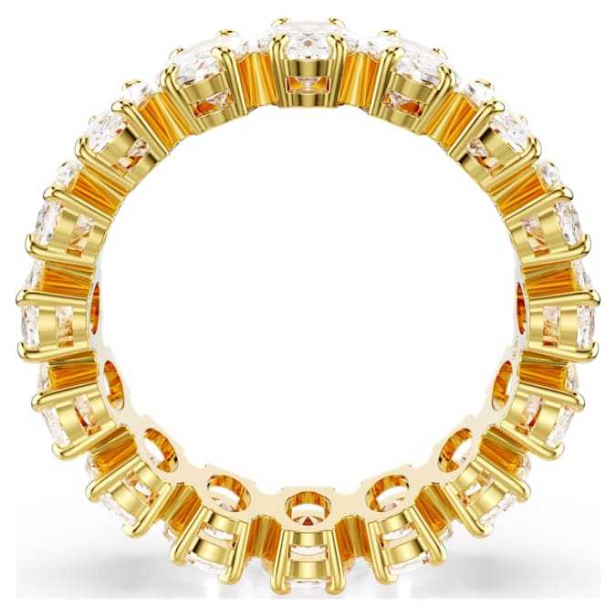 Matrix ring Oval cut, White, Gold-tone plated