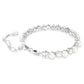 Matrix Tennis bracelet Crystal pearl, Round cut, White, Rhodium plated