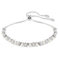 Matrix Tennis bracelet Crystal pearl, Round cuts, White, Rose gold-tone plated