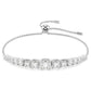 Matrix Tennis bracelet Gradient of round cuts, White, Rhodium plated