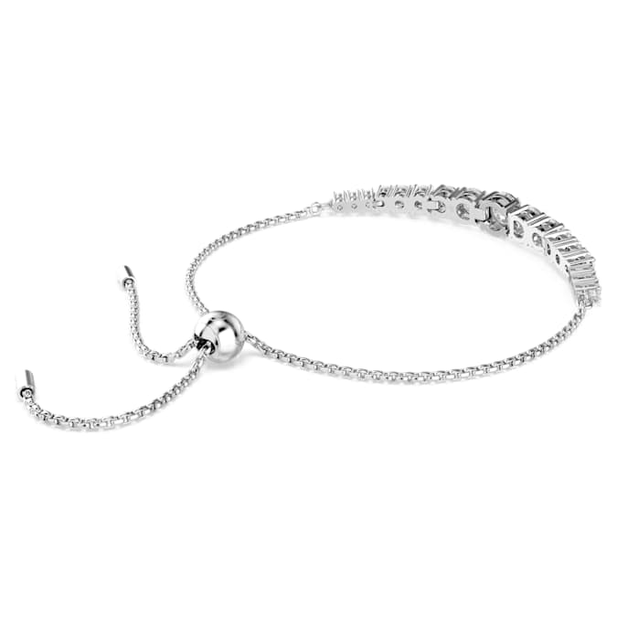 Matrix Tennis bracelet Gradient of round cuts, White, Rhodium plated
