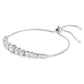 Matrix Tennis bracelet Gradient of round cuts, White, Rhodium plated