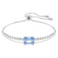 Matrix Tennis bracelet Mixed cuts, Blue, Rhodium plated