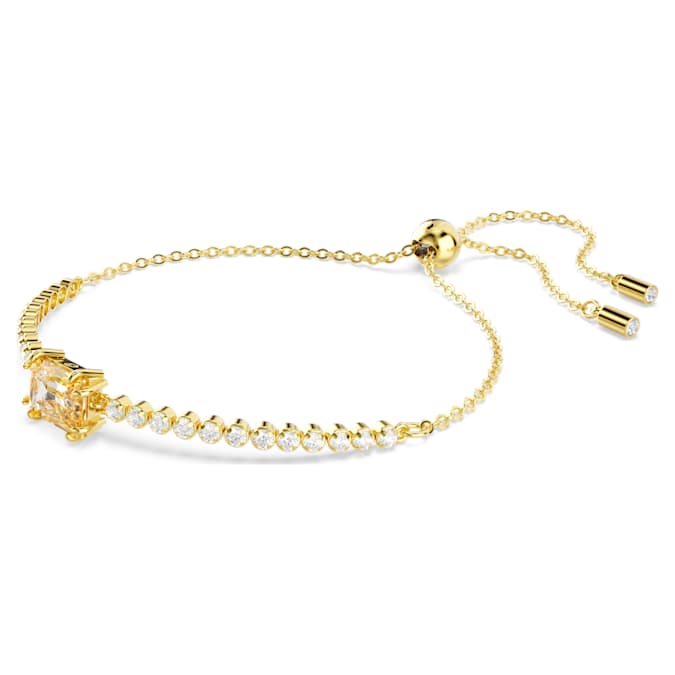 Matrix Tennis bracelet Mixed cuts, Caramel, Gold-tone plated
