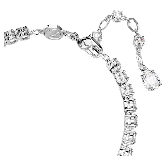 Matrix Tennis bracelet Mixed cuts, Green, Rhodium plated