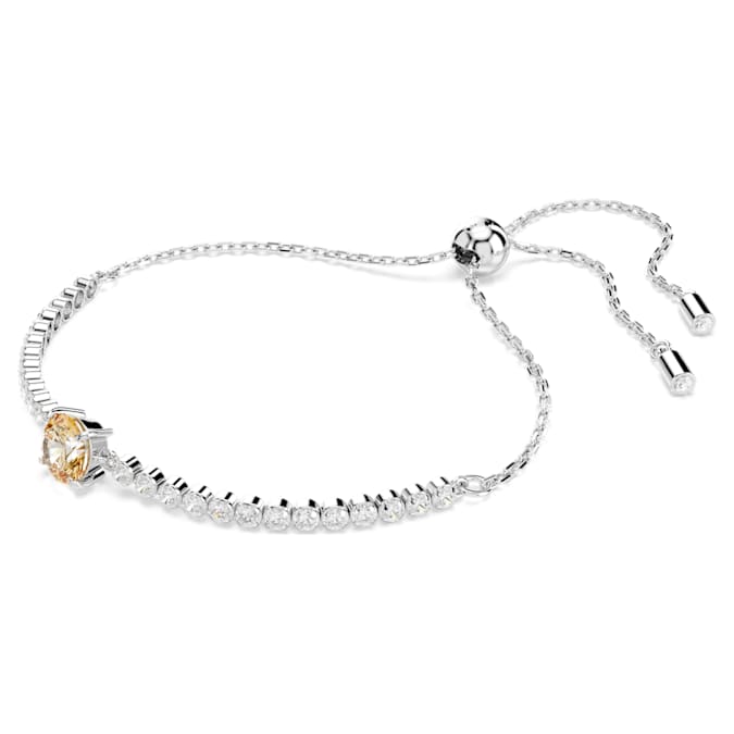 Matrix Tennis bracelet Mixed cuts, Yellow, Rhodium plated