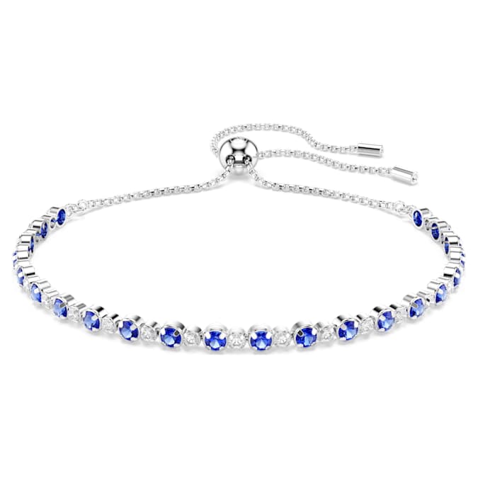 Matrix Tennis bracelet Mixed round cuts, Blue, Rhodium plated – Monica ...
