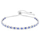 Matrix Tennis bracelet Mixed round cuts, Blue, Rhodium plated