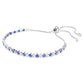 Matrix Tennis bracelet Mixed round cuts, Blue, Rhodium plated