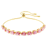 Matrix Tennis bracelet Pear cut, Pink, Gold-tone plated