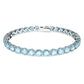 Matrix Tennis bracelet Round cut, Blue, Rhodium plated