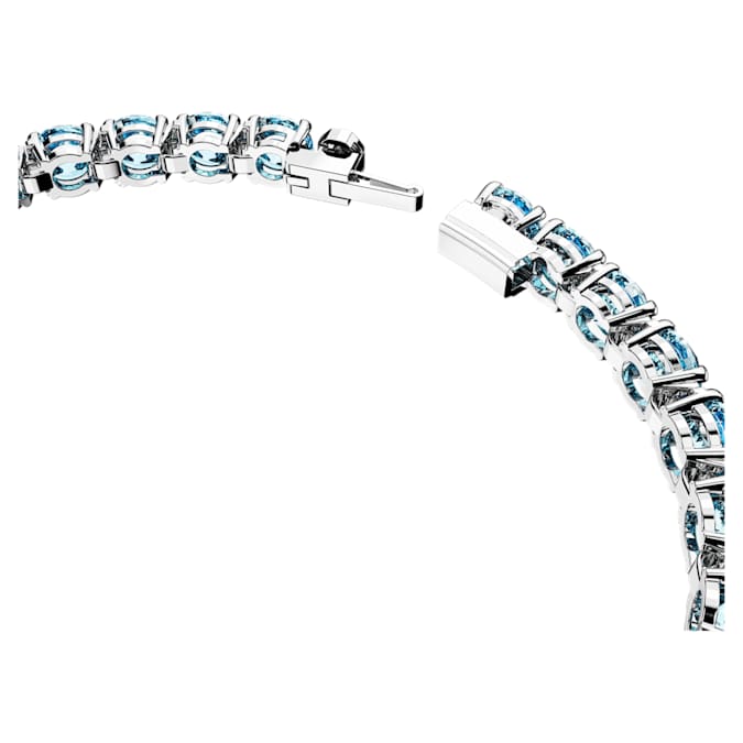Matrix Tennis bracelet Round cut, Blue, Rhodium plated