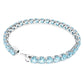 Matrix Tennis bracelet Round cut, Blue, Rhodium plated