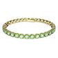 Matrix Tennis bracelet Round cut, Green, Gold-tone plated