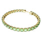 Matrix Tennis bracelet Round cut, Green, Gold-tone plated