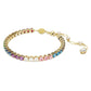 Matrix Tennis bracelet Round cut, Multicolored, Gold-tone plated