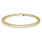 Matrix Tennis bracelet Round cut, White, Gold-tone plated