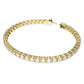 Matrix Tennis bracelet Round cut, White, Gold-tone plated