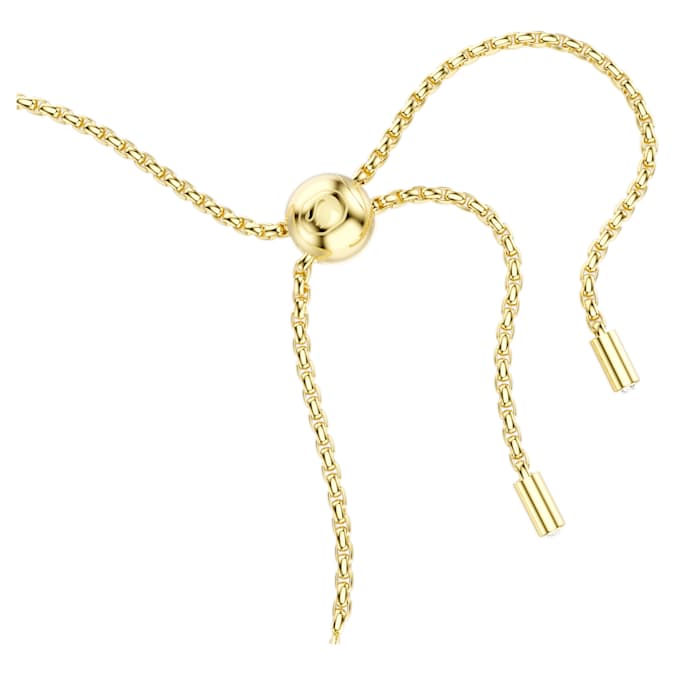 Matrix Tennis bracelet Round cut, White, Gold-tone plated