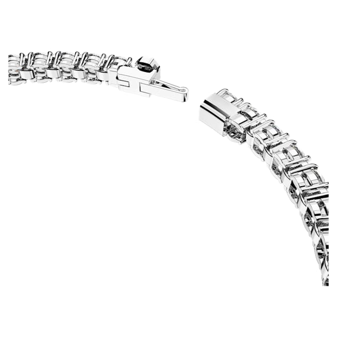 Matrix Tennis bracelet Round cut, White, Rhodium plated