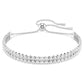 Matrix Tennis bracelet Round cut, White, Rhodium plated