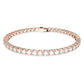 Matrix Tennis bracelet Round cut, White, Rose gold-tone plated