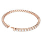 Matrix Tennis bracelet Round cut, White, Rose gold-tone plated