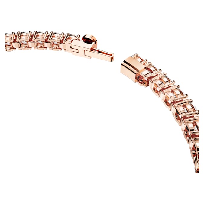 Matrix Tennis bracelet Round cut, White, Rose gold-tone plated