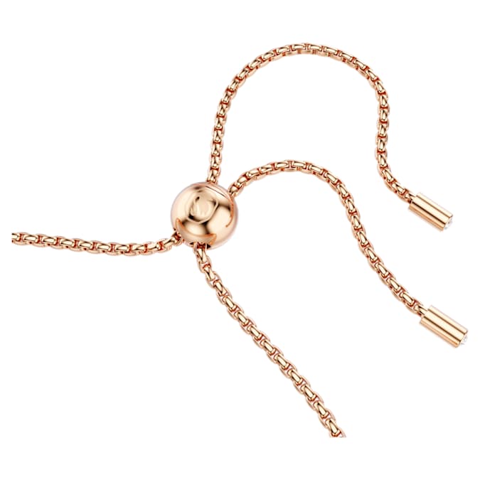 Matrix Tennis bracelet Round cut, White, Rose gold-tone plated