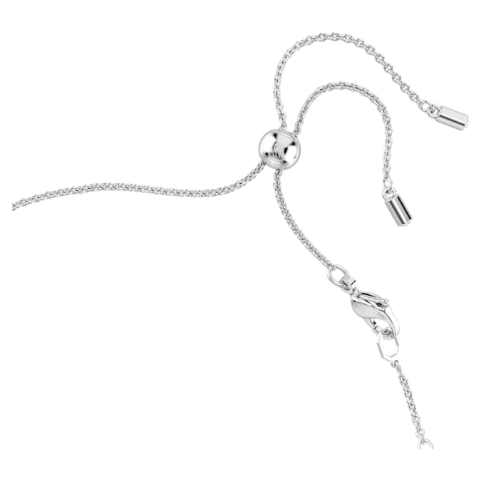 Matrix Tennis choker Round cut, White, Rhodium plated