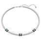Matrix Tennis necklace Mixed cuts, Green, Rhodium plated