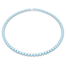Matrix Tennis necklace Round cut, Medium, Blue, Rhodium plated