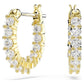 Matrix Vittore hoop earrings Round cut, White, Gold-tone plated