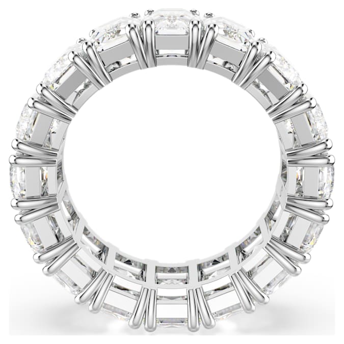 Matrix Vittore ring Baguette cut, White, Rhodium plated