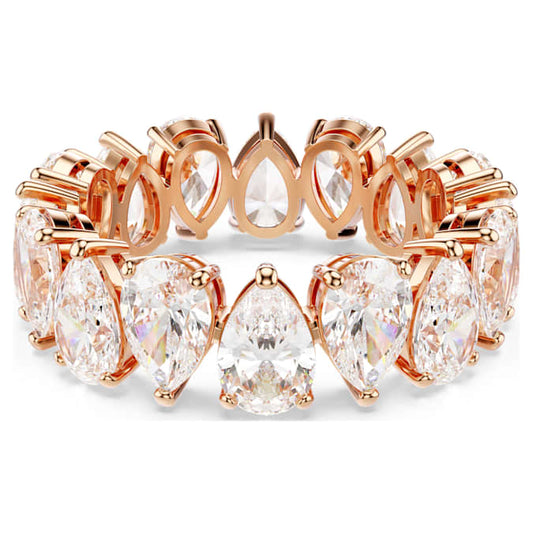 Matrix Vittore ring Pear cut, White, Rose gold-tone finish