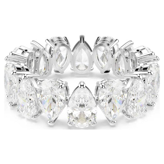 Matrix Vittore ring Pear cut, White, Silver-tone finish