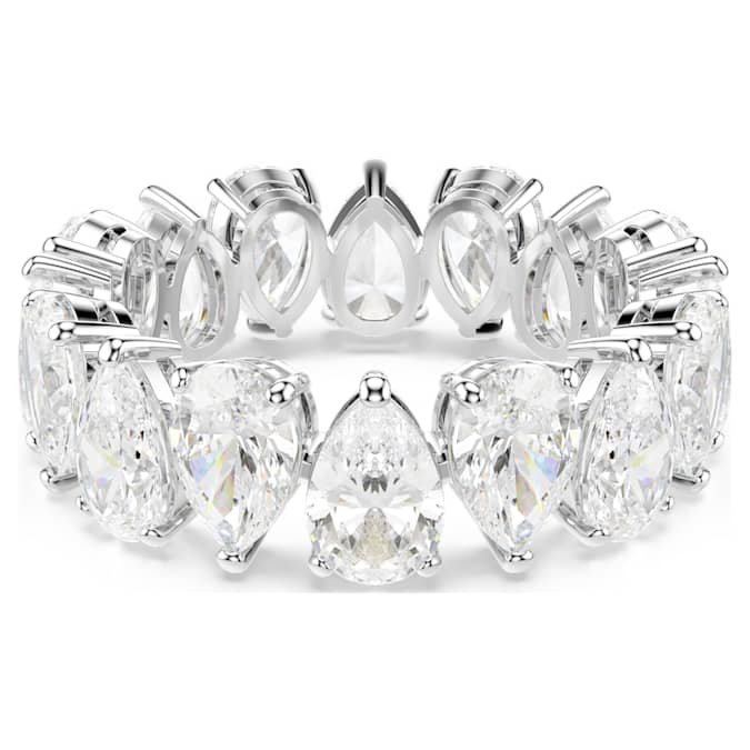 Matrix Vittore ring Pear cut, White, Silver-tone finish