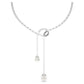 Matrix Y necklace Crystal pearl, Round cut, White, Rhodium plated