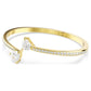 Mesmera Attract bangle Heart, White, Gold-tone plated