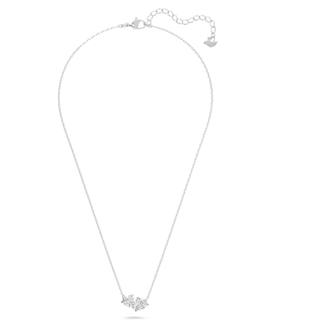 Mesmera Attract necklace Heart, White, Rhodium plated