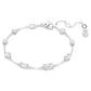 Mesmera bracelet Mixed cuts, Scattered design, White, Rhodium plated
