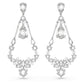 Mesmera clip earrings Mixed cuts, Chandelier, Long, White, Rhodium plated