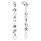 Mesmera drop earrings Asymmetrical design, Mixed cuts, Long, White, Rhodium plated