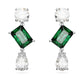 Mesmera drop earrings Mixed cuts, Green, Rhodium plated