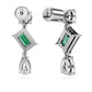 Mesmera drop earrings Mixed cuts, Green, Rhodium plated
