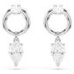 Mesmera drop earrings Mixed cuts, White, Rhodium plated